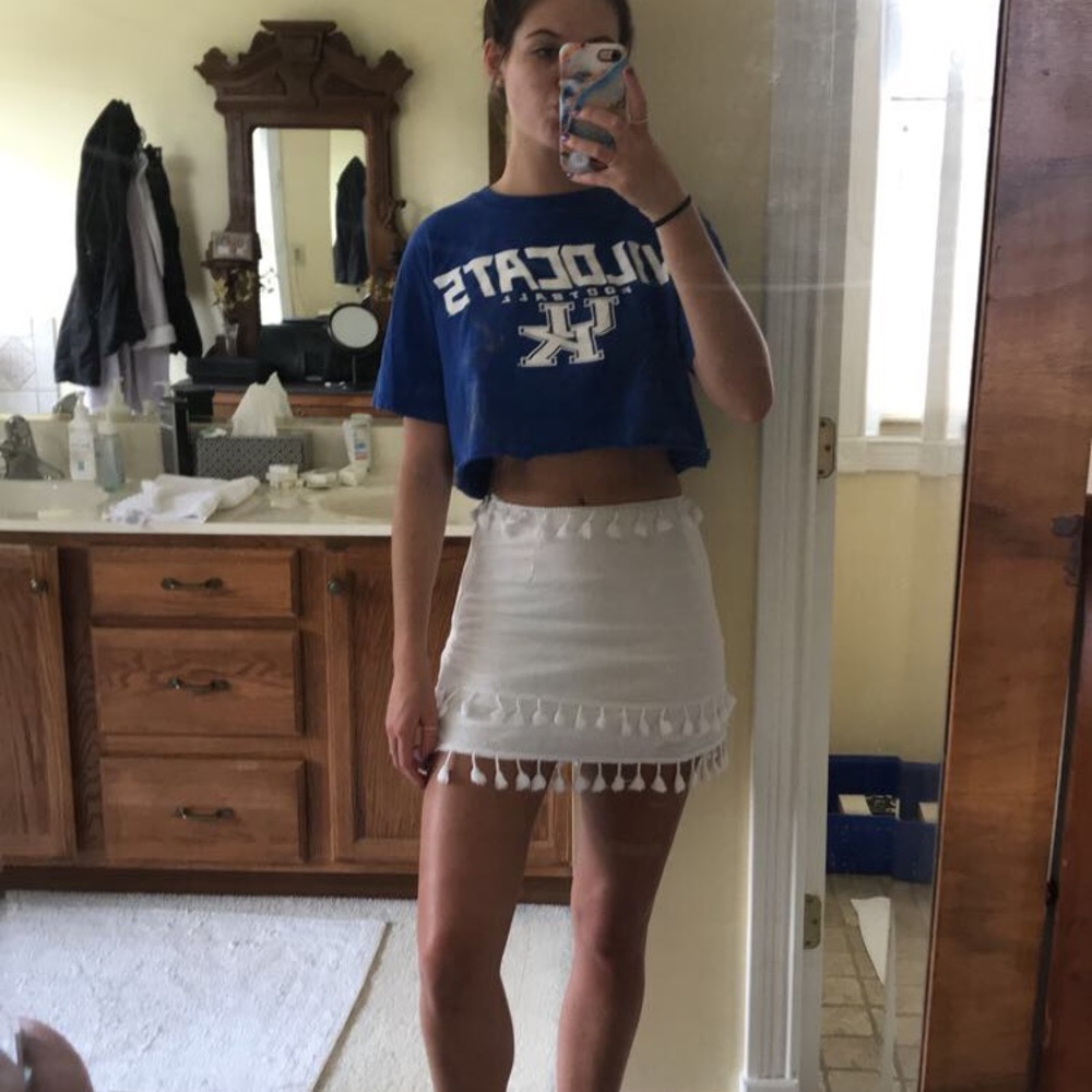 White tassel pencil skirt + top - Picture 3 of 8